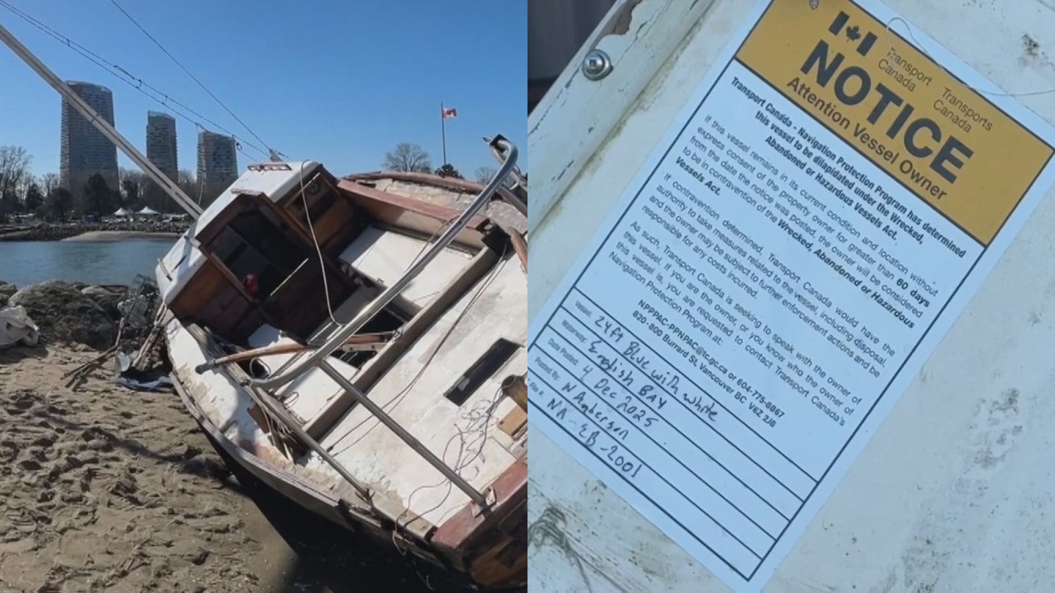 Washed-up boats in False Creek becoming local eyesore – CityNews Vancouver