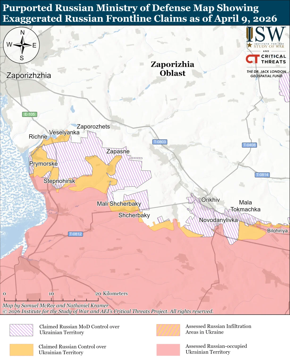 ISW: Russian generals feed the Kremlin a false picture: leaked map claims towns that were never captured