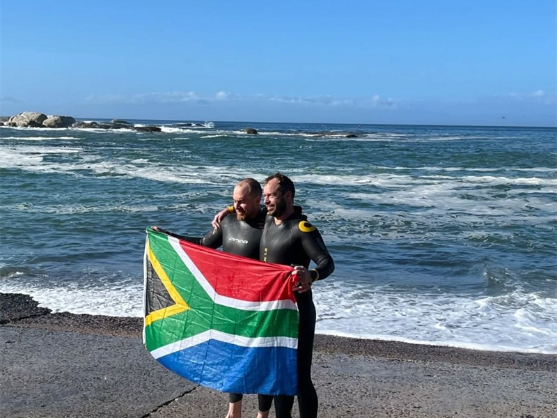 Swimming duo conquers double False Bay crossing