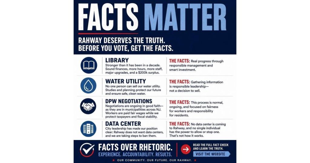 Rahway Leaders Respond to Misinformation Campaign, Urge Residents to Review the Facts Before Election Day – TAPinto