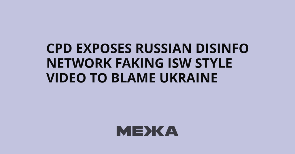 CPD exposes Russian disinfo network faking ISW style video to blame Ukraine | Ukraine news