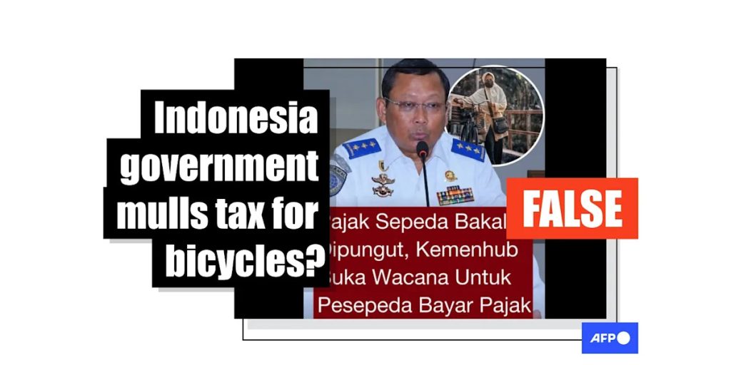 Indonesian official rejects false claim on plans to tax bicycle ownership