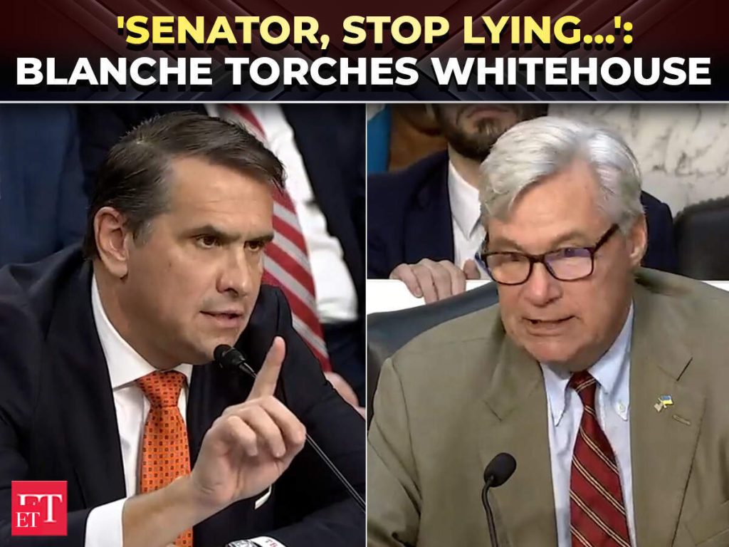 Todd Blanche hearing: ‘Stop setting false narrative against me!’: Todd Blanche shuts down Sen Whitehouse over Jan 6 riots – The Economic Times Video