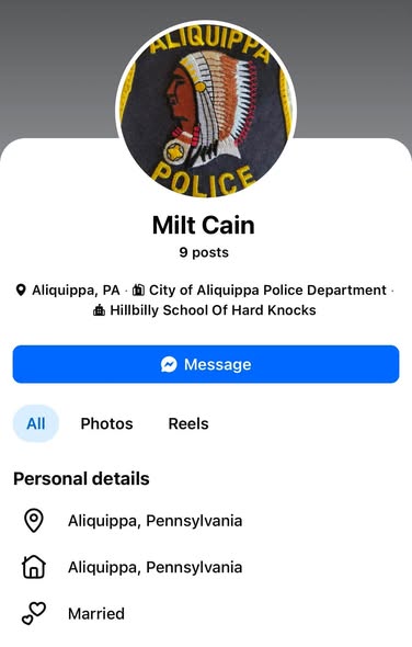 Aliquippa Police aware of false Facebook profile harassing users