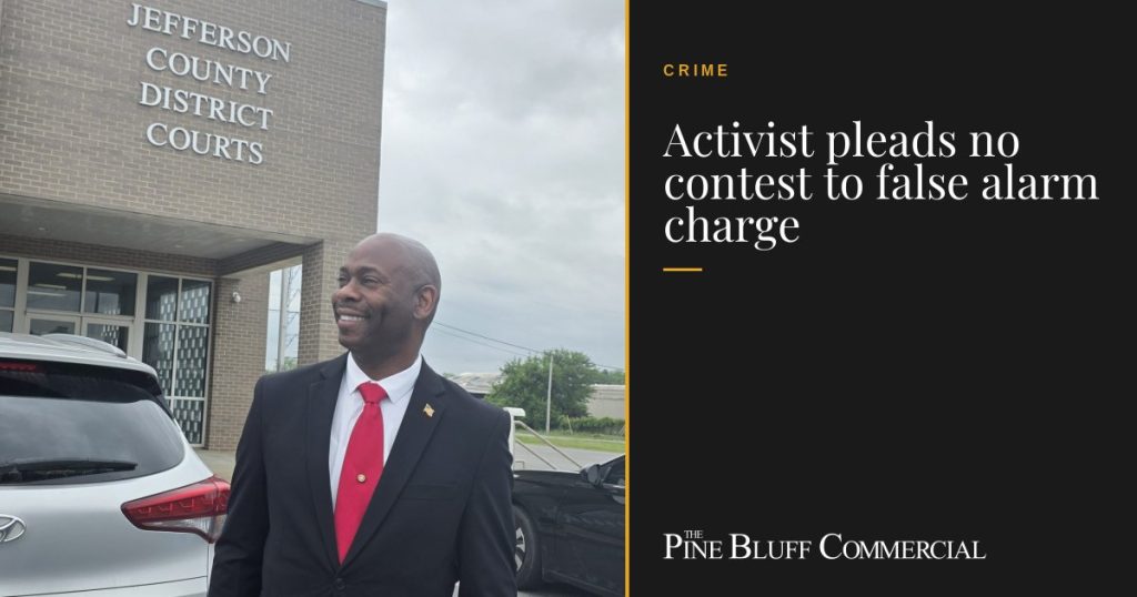 Activist pleads no contest to false alarm charge