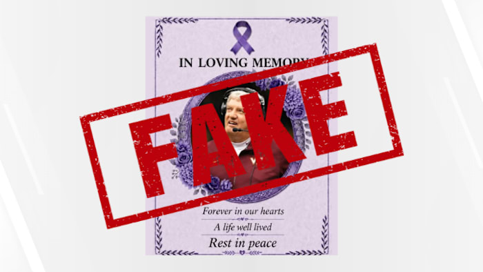 FALSE REPORT: Online posts claim former Virginia Tech football coach Frank Beamer has died