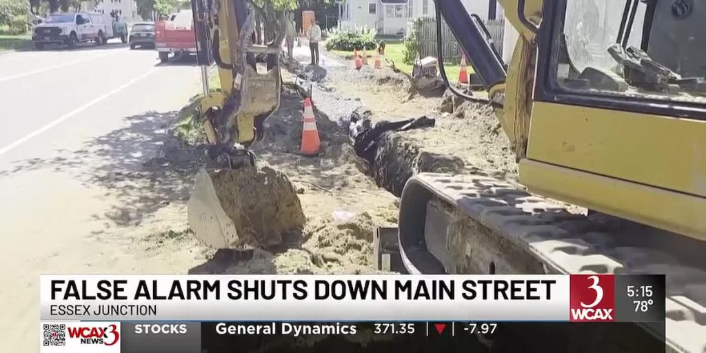 Main Street in Essex Jct. reopens after false alarm over gas line leak – WCAX