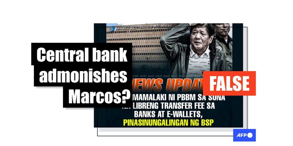 False posts twist Philippine leader’s remarks on banking fees