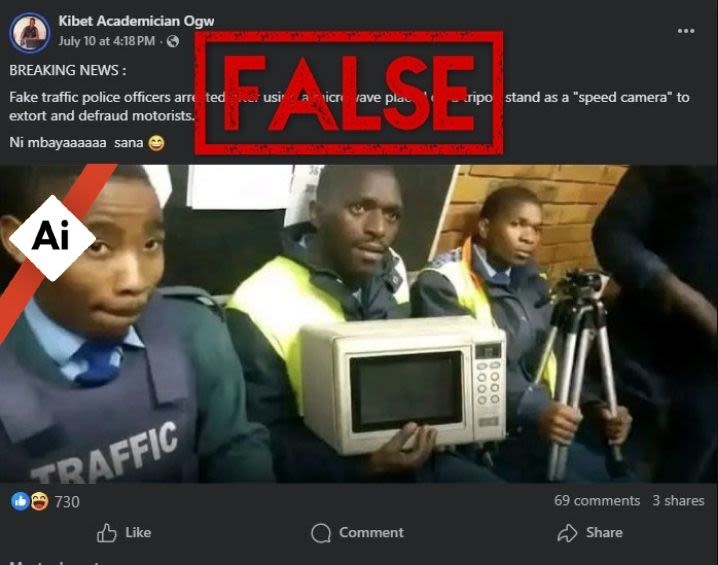 Satirical post’s altered image of real 2018 arrest falsely shared as Kenyan traffic police hoax