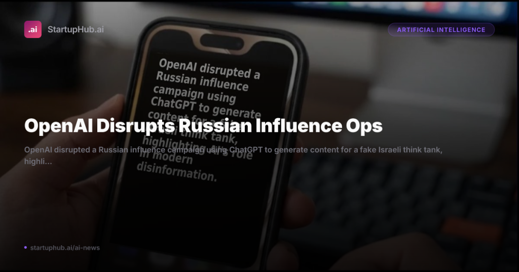 OpenAI Disrupts Russian Influence Ops