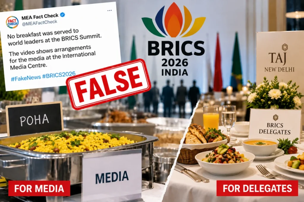 No, BRICS leaders were not served poha; Viral video is false