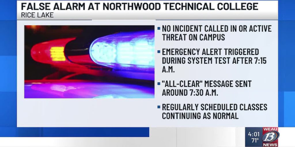 False Alarm at Northwood Technical College – WEAU