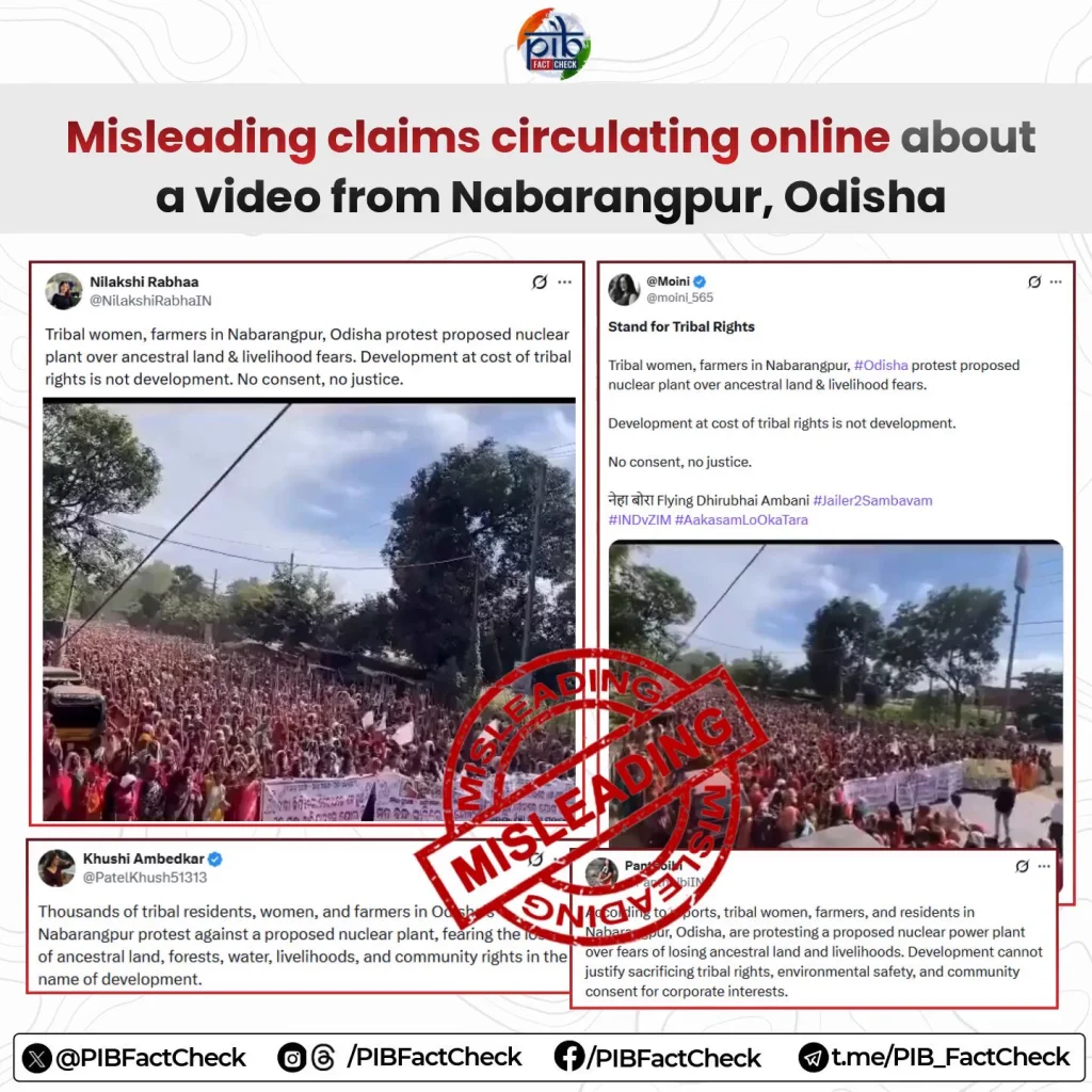 π¨ πππ¦ππ‘ππ’π₯π ππ§ππ’π‘ ππππ₯π§ π¨ A video from Nabarangpur, Odisha, is being shared on social media with misleading claims. #PIBFactCheck β
The video is related to protests by women demanding ban on liquor in Nabarangpur, Odisha β© Citizens are ad – X