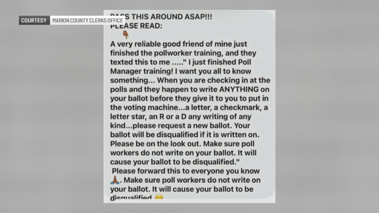 Marion County Clerk combats false social media claims about marked voting ballots