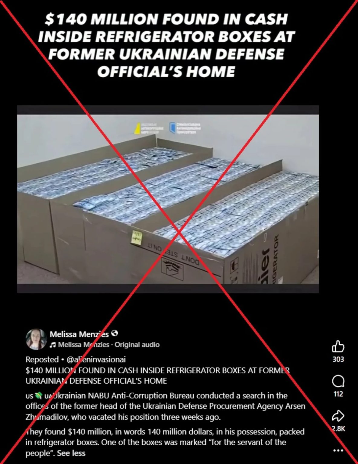Imposter website spreads false tale of anti-corruption bust in Ukraine