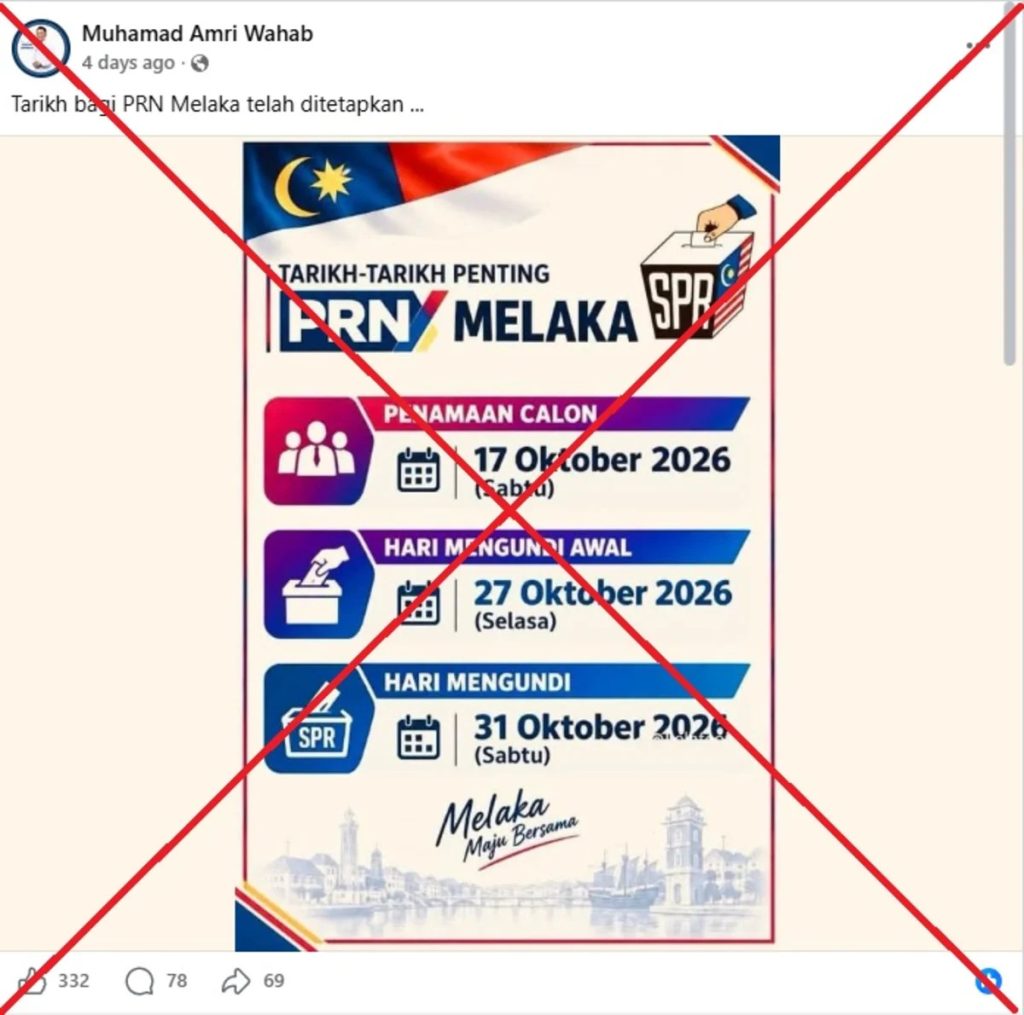 Posts share false key dates for November state poll in Malaysia