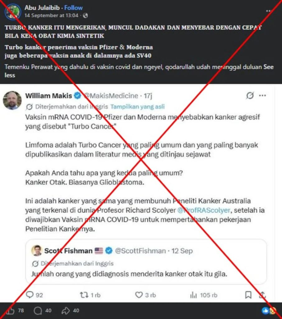 False claim linking Covid jabs to ‘turbo cancer’ fuels vaccine fears in Indonesia