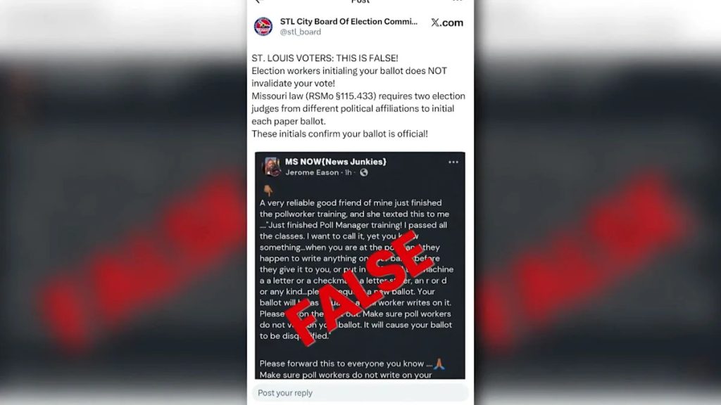 Election officials debunk viral misinformation about ballot validity in St. Louis area – Yahoo